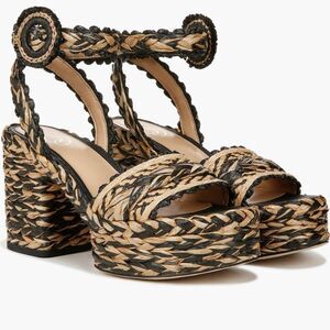 Sam Edelman Iliana Platform Sandal Woven Braided block heel 8.5 Strappy